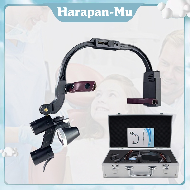 Jual Dental Loupe Headband Dental Shadowless Headlamp With Loupes 3.5X Kaca Pembesar Dokter Gigi