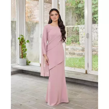 New Collection Kalila Dress Mermaid Bahan Ceruty Babydoll Full Furing Dress Model Malaysiaan