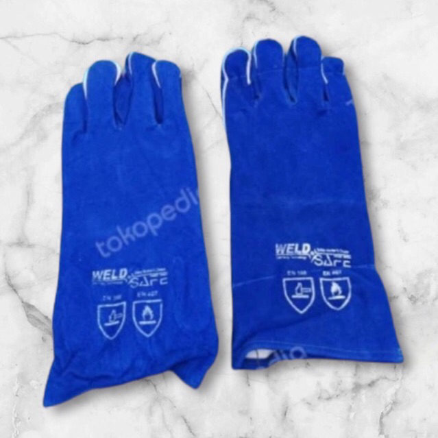 Jual sarung tangan las kulit 16 inc WELDSAFE welding gloves | Shopee ...