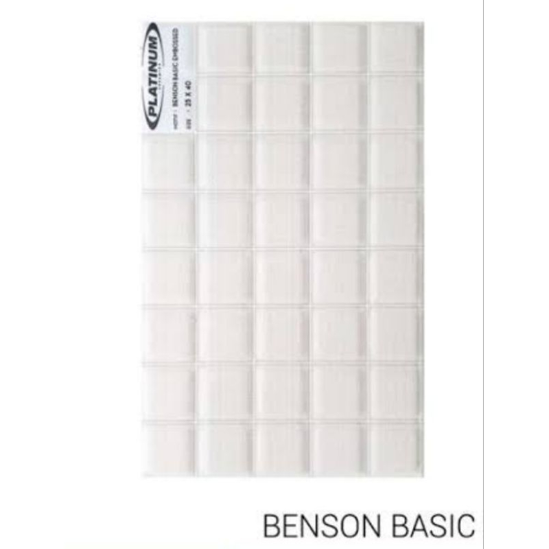 Jual keramik 25 x 40 benson basic motif polos mozaik kotak kw 1