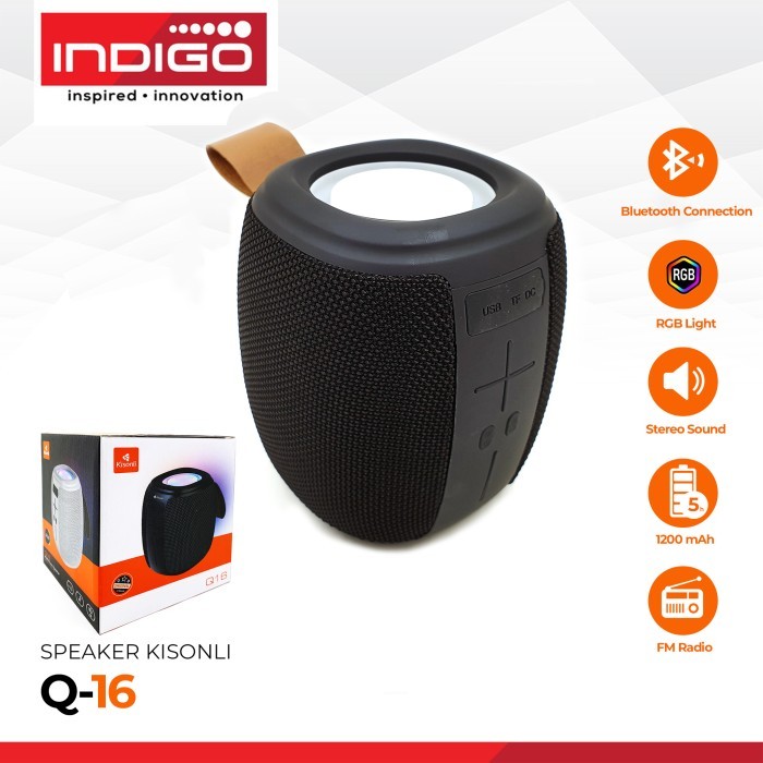 Jual Speaker Bluetooth Kisonli Q16 Portable Super Bass 1200mAh ...
