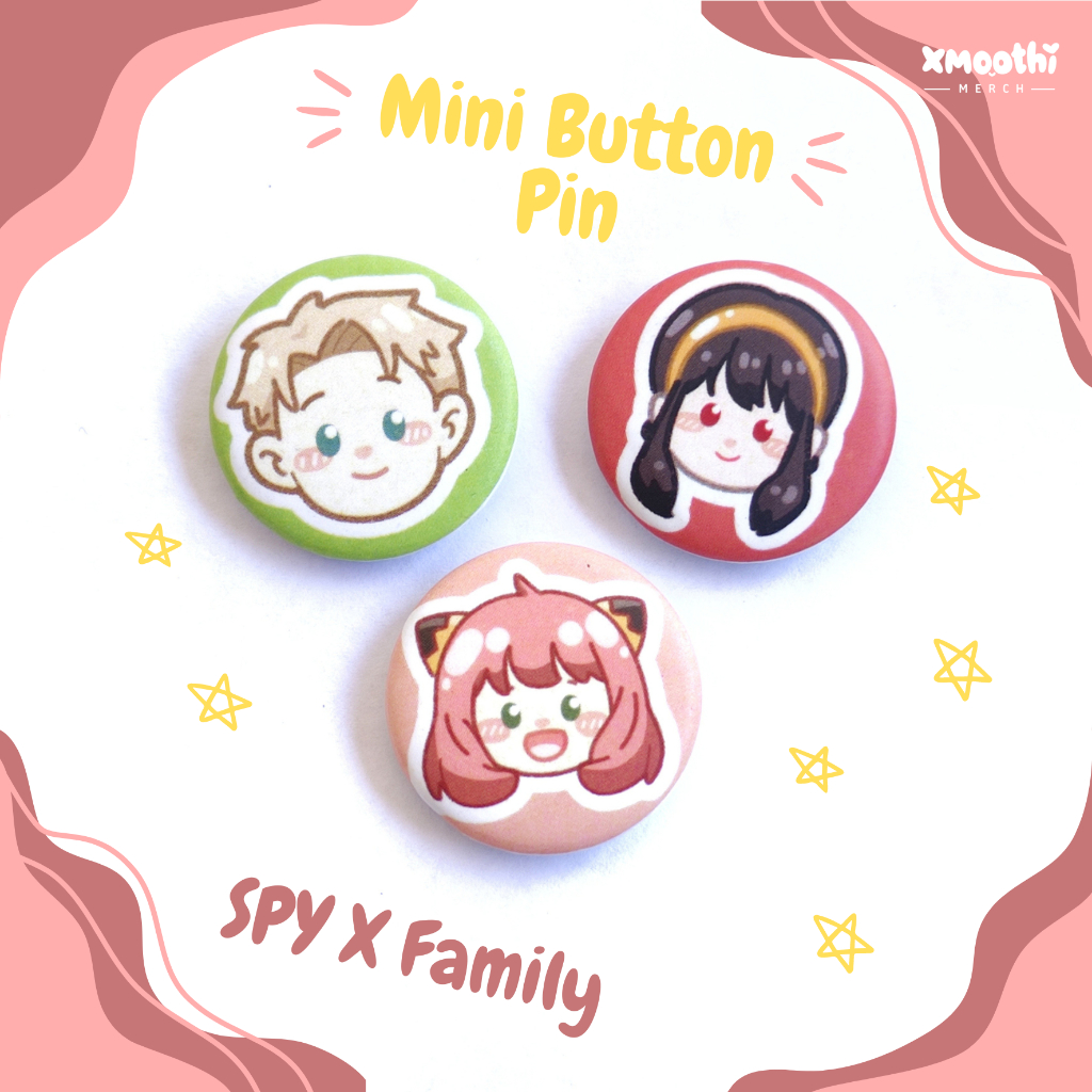 Jual SPY X FAMILY BUTTON PIN - SPY X FAMILY ANYA YOR LOID PIN BROS ...