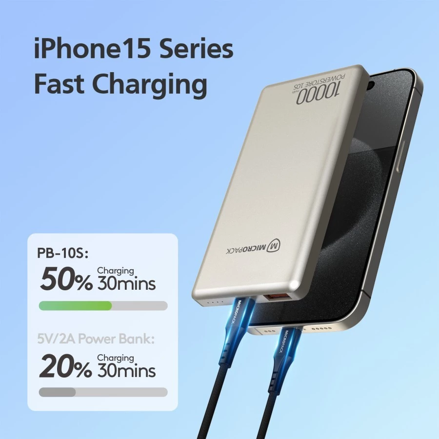 MICROPACK POWERBANK 10000 MAH SLIM - POWER STORE 10 S - BLACK (PB-10S)