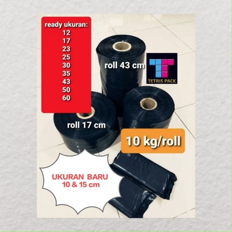 Jual plastik hitam roll besar bahan super. isi 10 kg | Shopee Indonesia