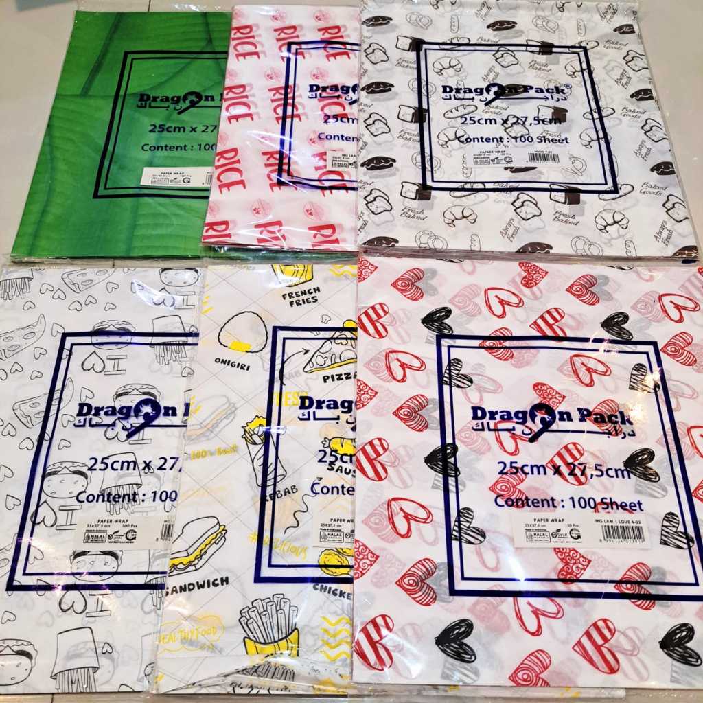 Jual KERTAS BUNGKUS NASI / PAPER RICE UK 25 x 27 MOTIF PRINTING ...
