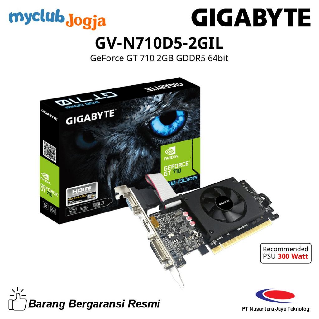 Jual GIGABYTE GeForce GT 710 Low Profile 2GB GDDR5 64 bit GV-N710D5 ...