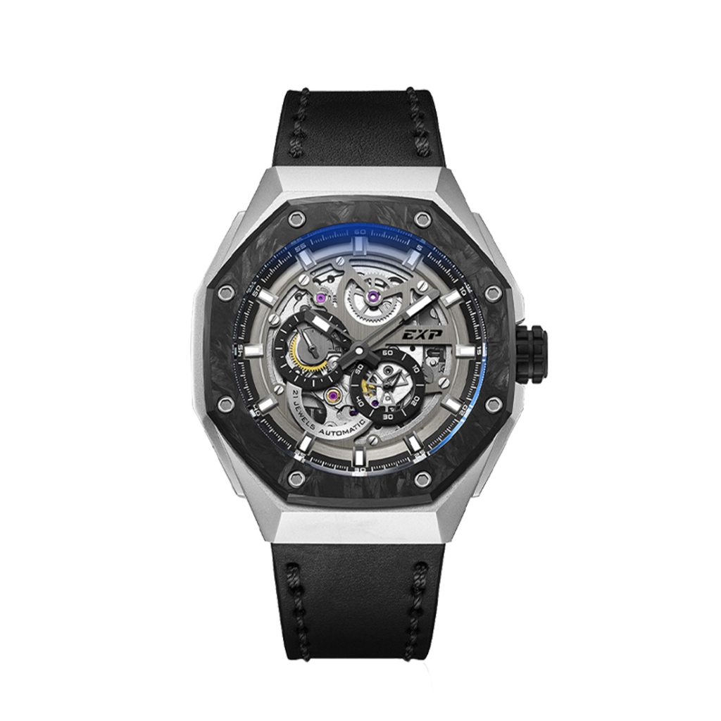 Jual Jam Tangan Expedition Skeleton Automatic Men Quartz Band Silver ...