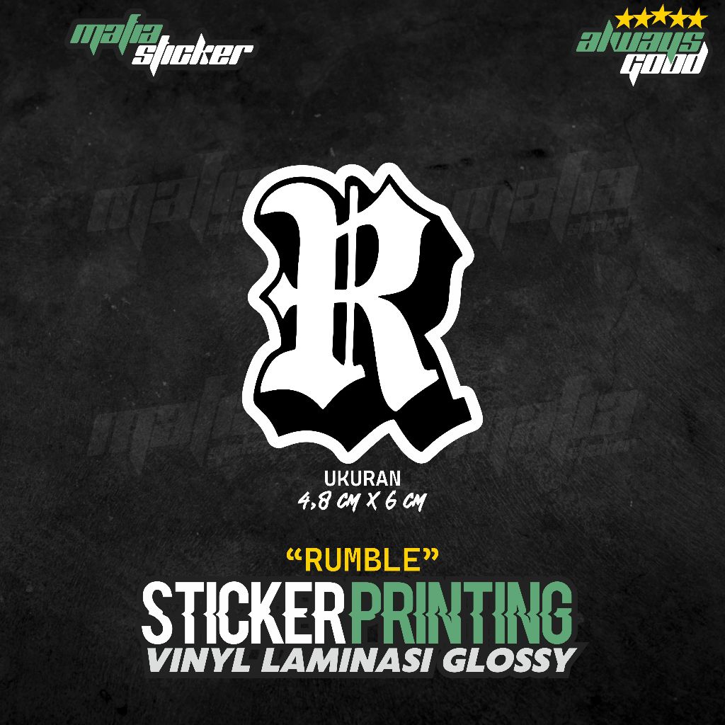 Jual STICKER/STIKER PRINT CUT RUMBLE | STIKER HELM MOTOR LAPTOP KACA ...