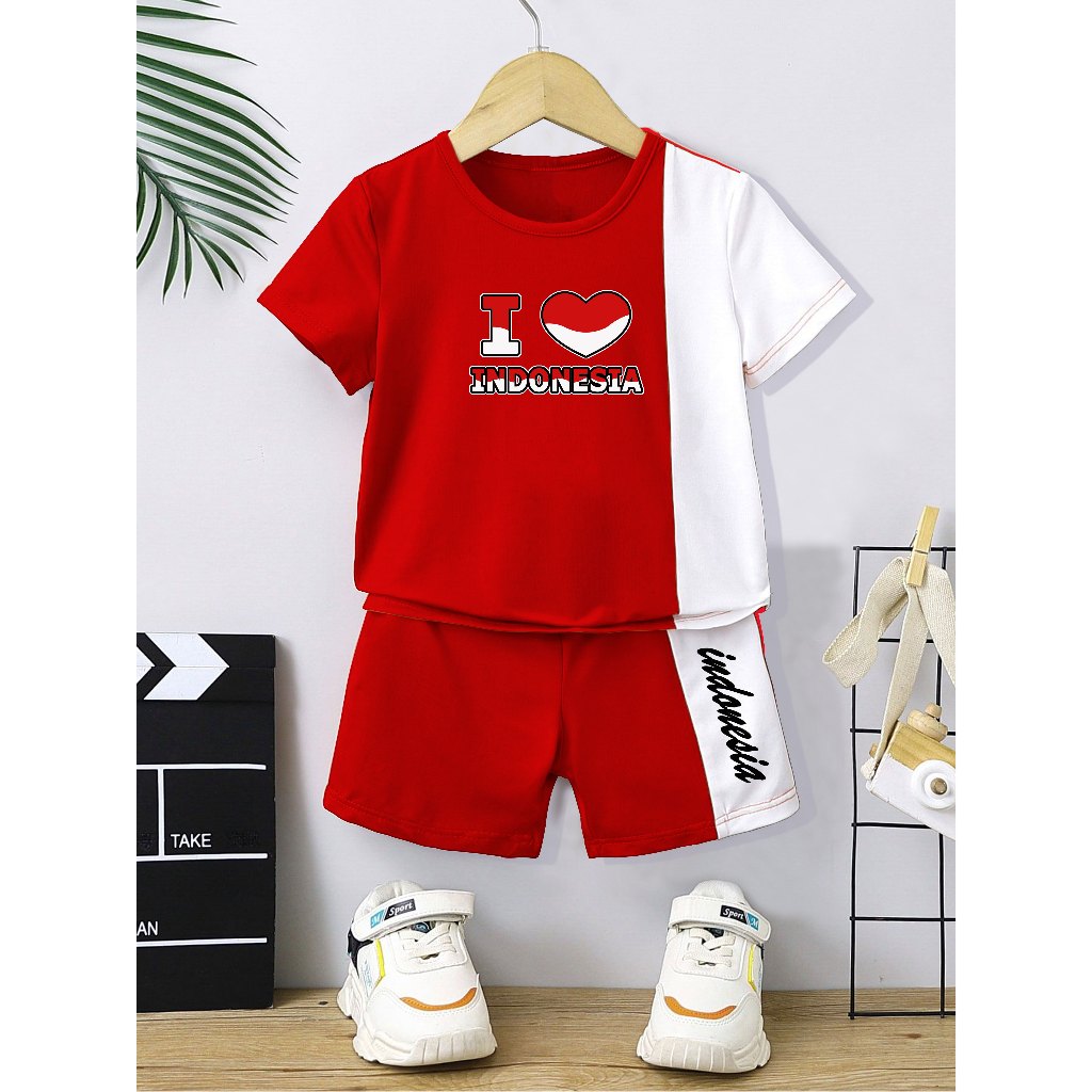 17 AGUSTUS/MERDEKA/SET ANAK/SET MERAH PUTIH/DIRGAHAYU/I LOVE INDONESIA