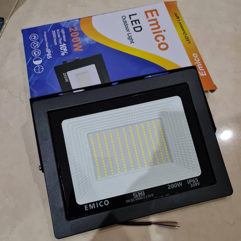 Jual EMICO LAMPU SOROT LED 200W FLOOD LIGHT 200 W WATT 200WATT ...