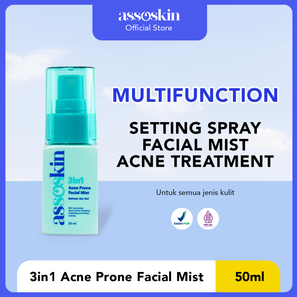 Jual ASSOSKIN Setting Spray Acne Prone Skin 2x Lebih Efektif Mencegah