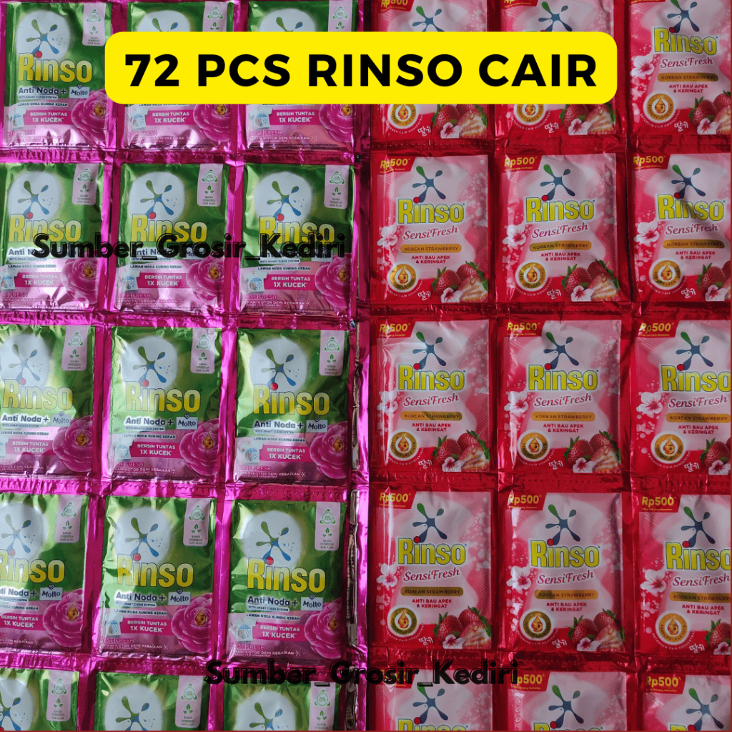 Jual PAKET 72 pcs Rinso Cair 500an Mix Varian | Detergent Cair | Rinso ...
