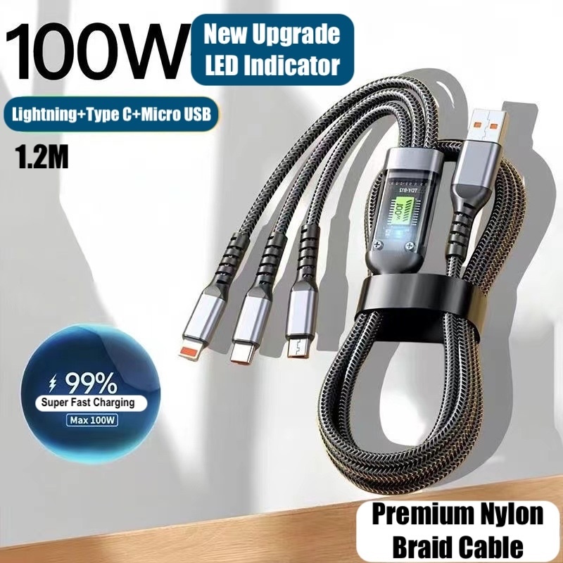Jual Maxi Nylon Braid 100W Kabel Data in Super Fast Charge