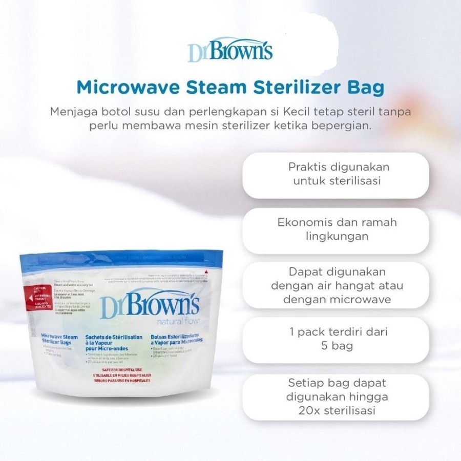 Jual DR BROWN MICROWAVE STEAM STERILIZER BAGS ECERAN 1 PCS | Shopee