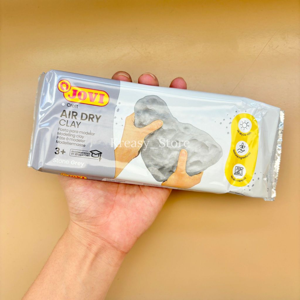Jual Air Dry Clay JOVI 500gr GREY - Modelling Clay Grey - Tanah Liat ...