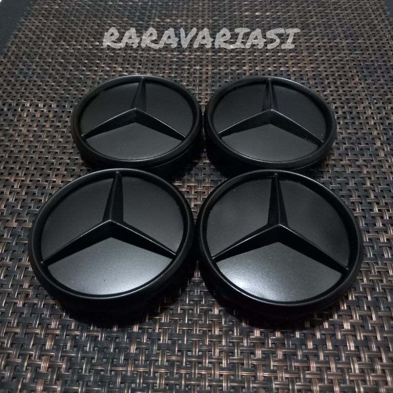 Jual dop roda tutup velg mercy mercedes benz hitam doff diameter 7,5 ...
