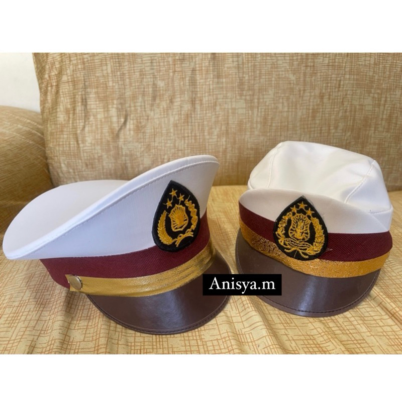 Jual TOPI POLISI ANAK PERWIRA/TOPI POLISI ANAK LIST GOLD/TOPI PROFESI ...