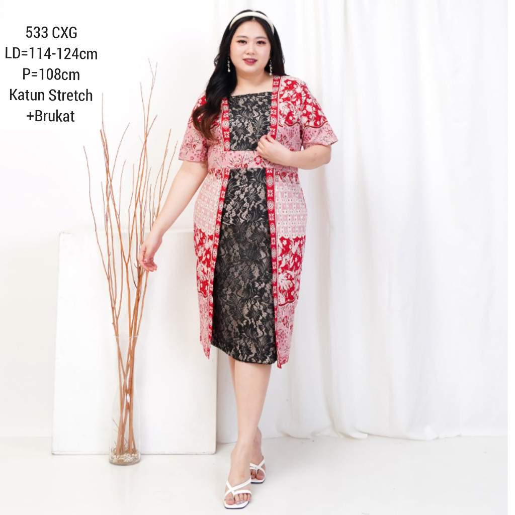 Jual BIGSIZE DRESS KIMIKO BATIK XXL JUMBO TERUSAN KERJA KANTOR WANITA 533 FASHION CEWEK MURAH Shopee Indonesia