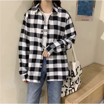 Kemeja Flanel Pria Dan Wanita Lengan Panjang Motif Kotak Kualitas Premium