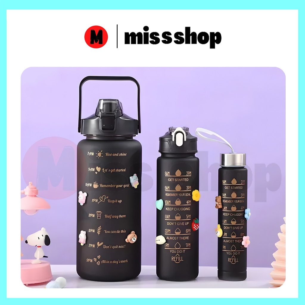 Jual (MS)Botol Viral Gradasi Warna 1 Set 2Liter + 900ml + 350ml ...