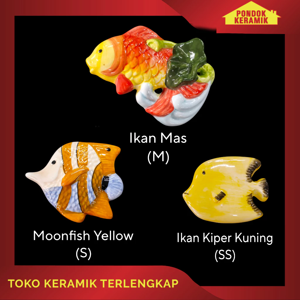 Hiasan Dinding Karakter Hewan Air Lucu Pajangan Wall Decor Keramik