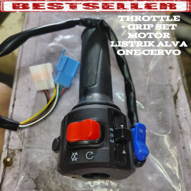 Jual THROTTLE GAS + GRIP HANGRIP SAKLAR SET KIRI KANAN MOTOR LISTRIK ...