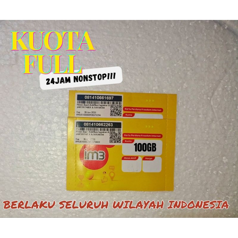 Jual Kartu Perdana Kuota INDOSAT 9GB | 16GB NASIONAL | 100GB IM3 ...