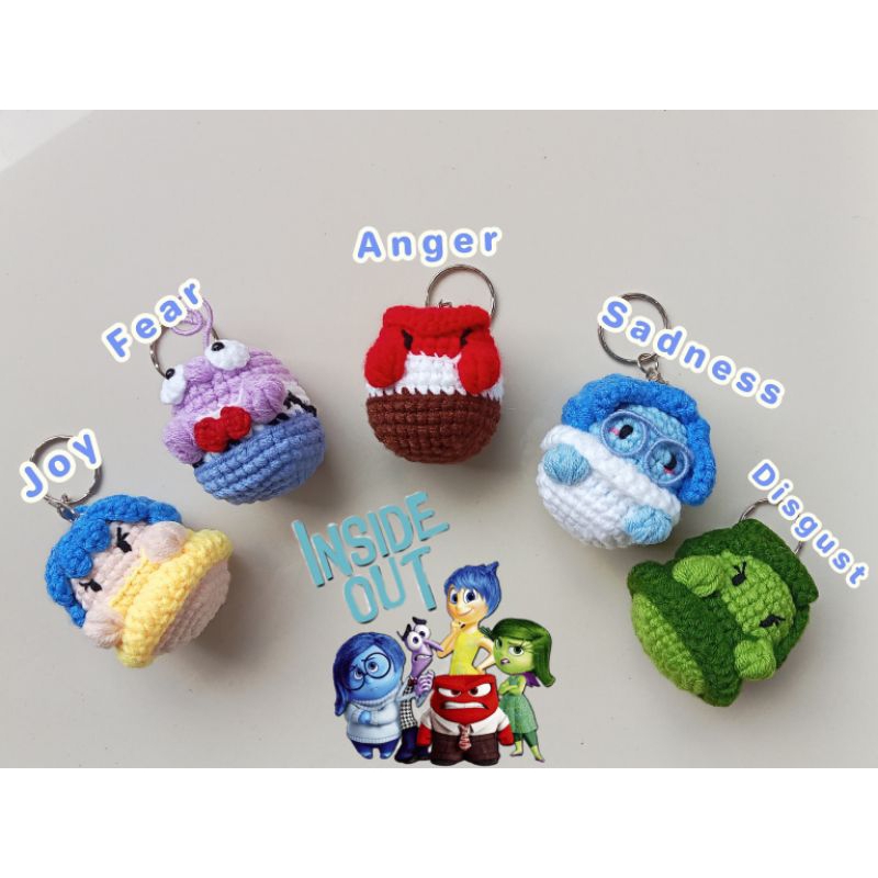 Jual Gantungan Kunci Rajut | Inside Out Keychain | Mini Gift | Souvenir ...