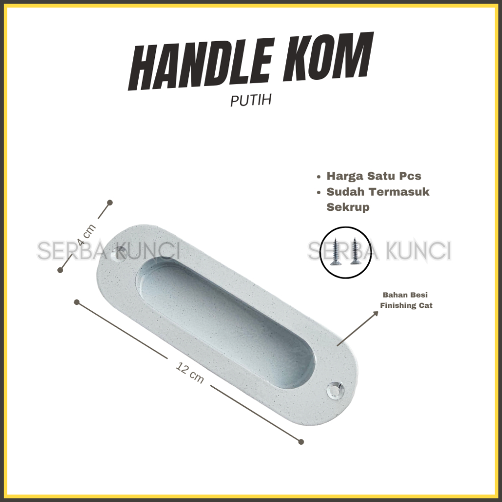 Jual Handle Kom Putih Tanam Coak White Pintu Geser Sliding Slaiding ...