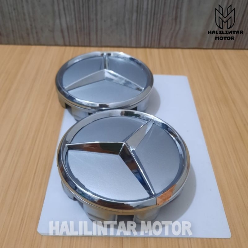 Jual Dop Roda tutup velg MERCY MERCEDES BENZ chrome diameter 7,5cm ...