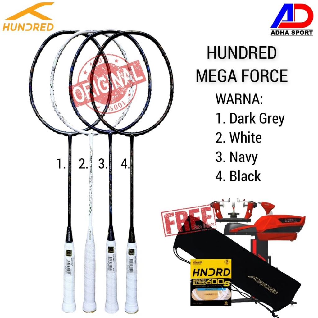 Jual Raket Badminton Hundred Mega Force Raket Bulutangkis Original ...