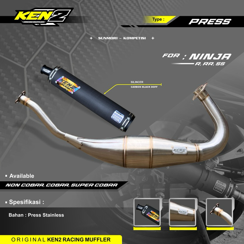 Jual KNALPOT NINJA R RR SS ORIGINAL KEN2 RACING MUFFLER TYPE CARBON ...