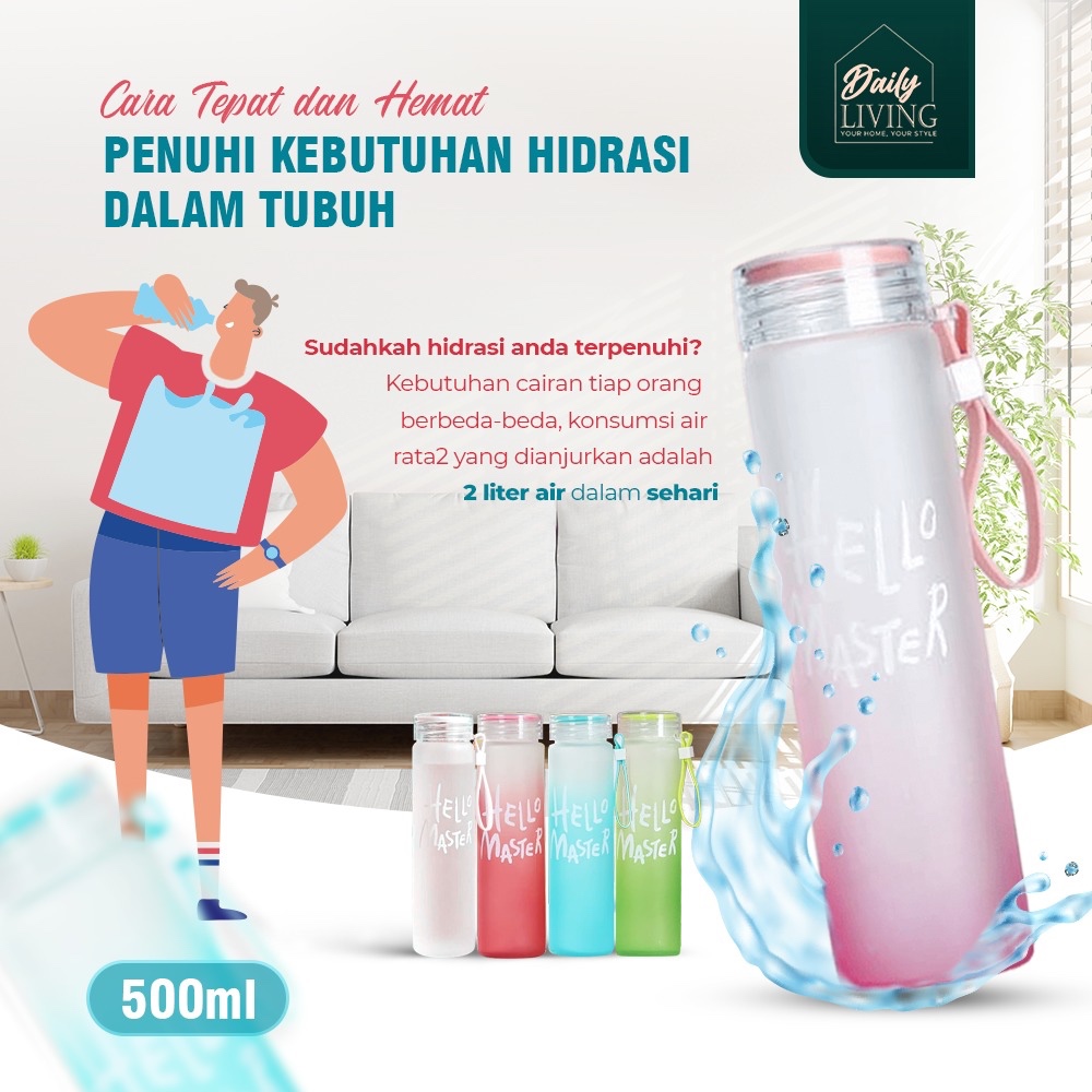 Jual DAILY LIVING Botol Kaca 500ml | Shopee Indonesia