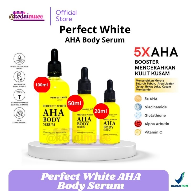 Jual PERFECT WHITE AHA Body Serum Whitening & Moisturizing 50 Ml ...