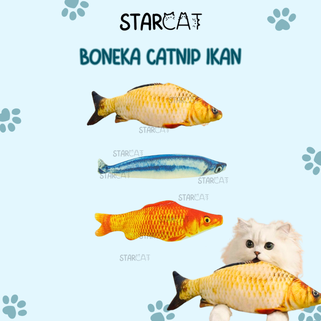Jual SC Mainan Boneka Catnip Interaktif Kucing Bentuk Ikan | Shopee ...