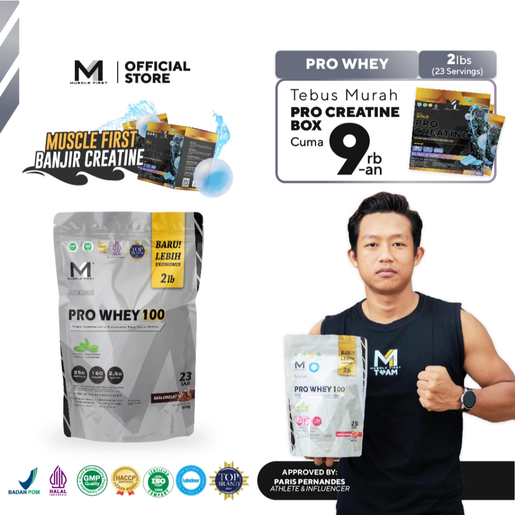 Jual MUSCLE FIRST Pro Whey 100 2lbs/900gr - Whey Protein Suplemen ...