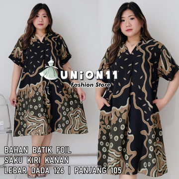 Union11 Dress Batik Jumbo Wanita Dress Jumbo Wanita Ld 126 Baju Jumbo Wanita Baju Kerja Wanita