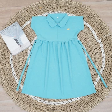 Dress Anak BiNay_Chic Plain Dress Anak Nyaman 4 10 Tahun