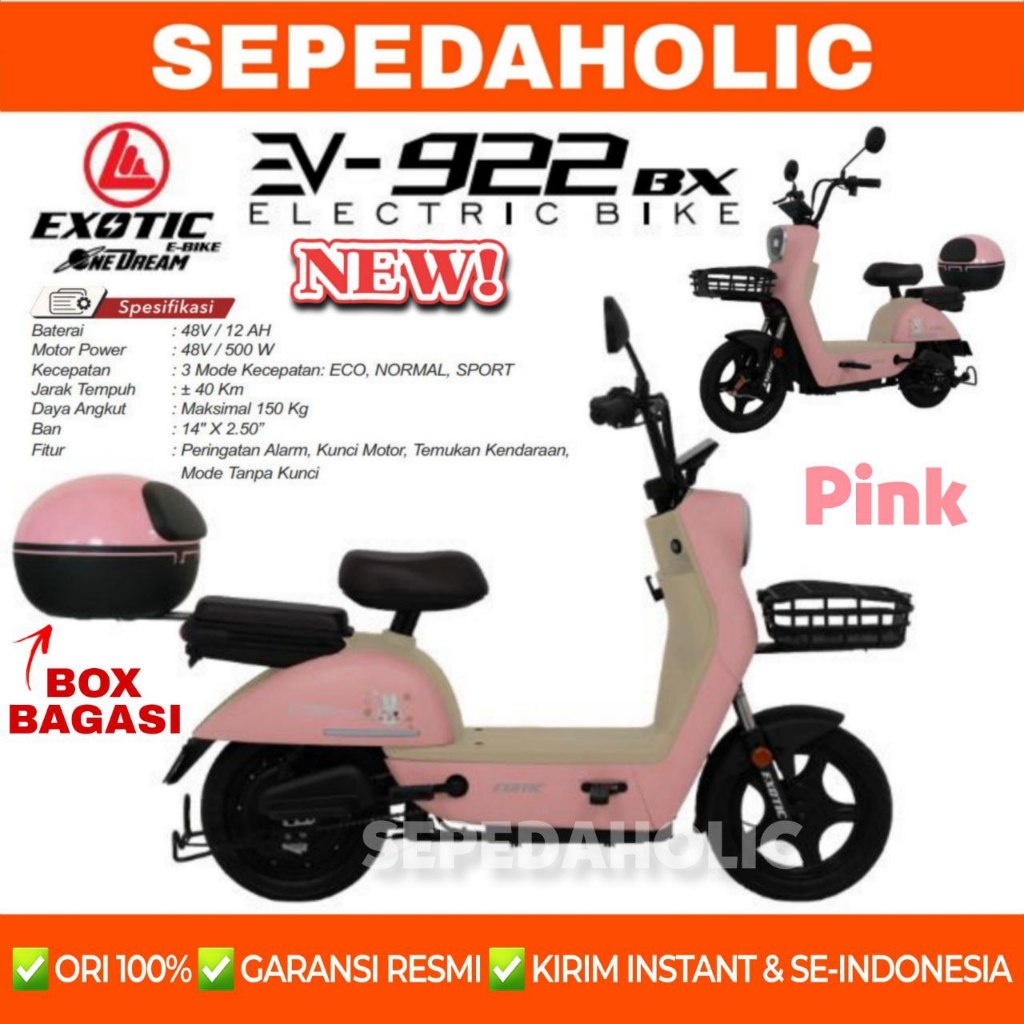 Jual Sepeda Listrik EXOTIC EV 922 BX BY PACIFIC 500 Watt Electric E ...