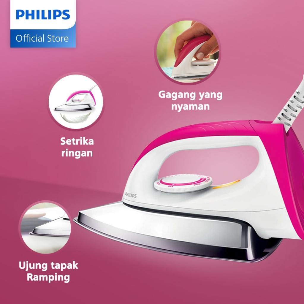 Jual Philips Setrika Kering Ceramic 4 Lapis Anti Lengket Gosokan Baju