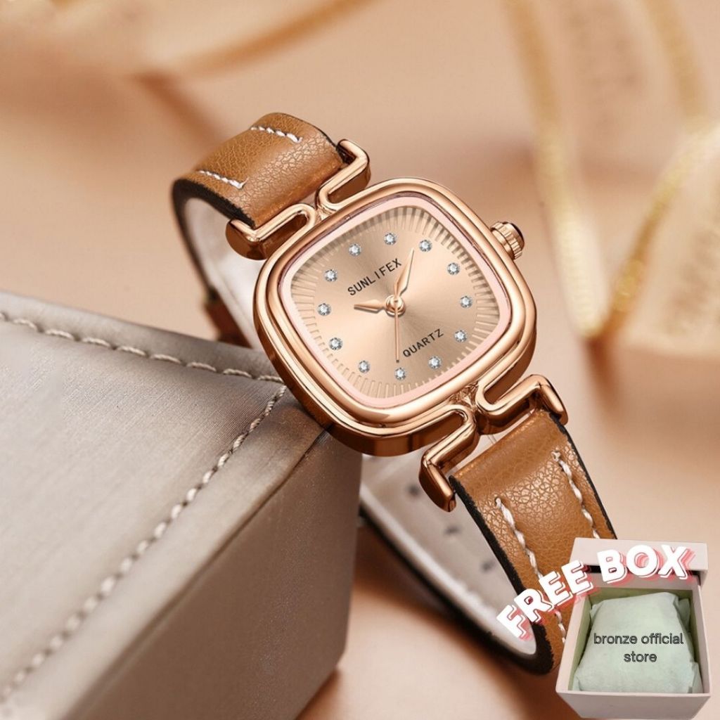 Jual Bronze Jam Tangan Wanita Original Korea Retro Anggun Kuarsa