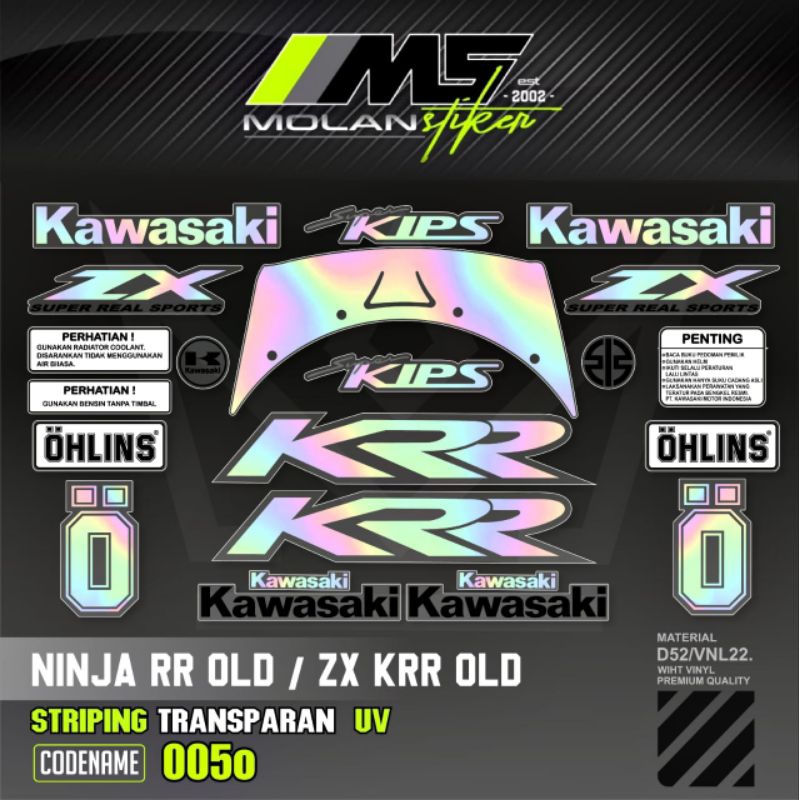 Jual Decal Sticker Striping Variasi Transparan Uv ZX KRR CBU Ninja Rr ...