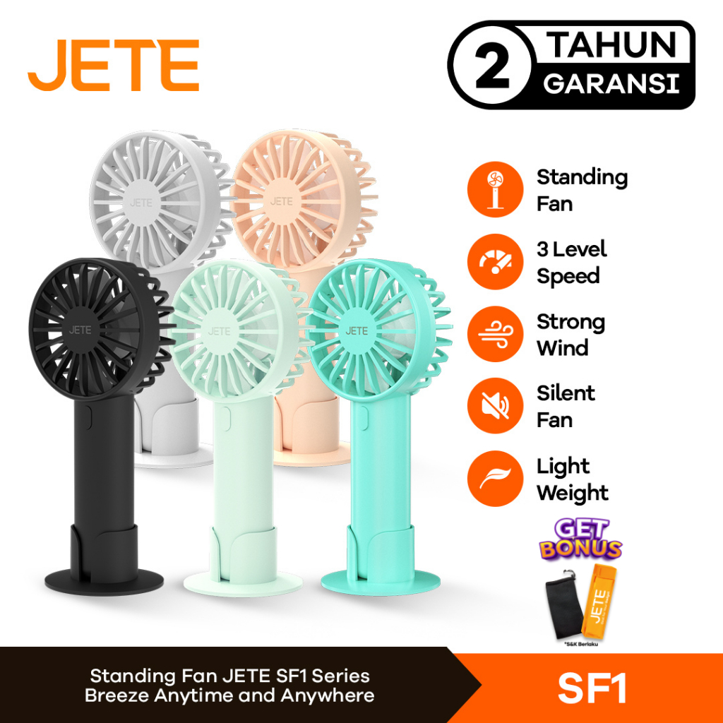 Jual JETE SF1 Kipas Angin Portable Mini Fan 14cm with Holder Dock ...