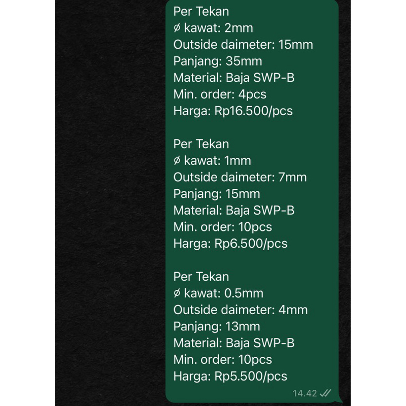 Jual per Spring Pegas Tekan OD 7mm kawat 1mm Panjang 15mm Baja | Shopee ...