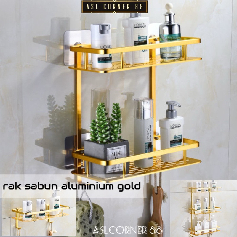 Jual Rak Sabun Petak Kamar Mandi SUS304 Gold 3 Susun Gold | Shopee ...
