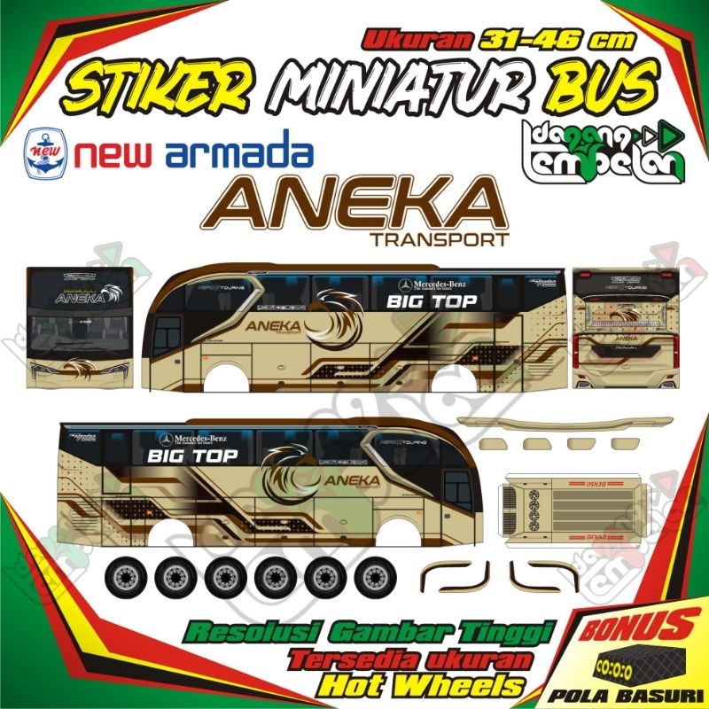 Jual Stiker Miniatur bus new armada skylander r22 aneka transport ...