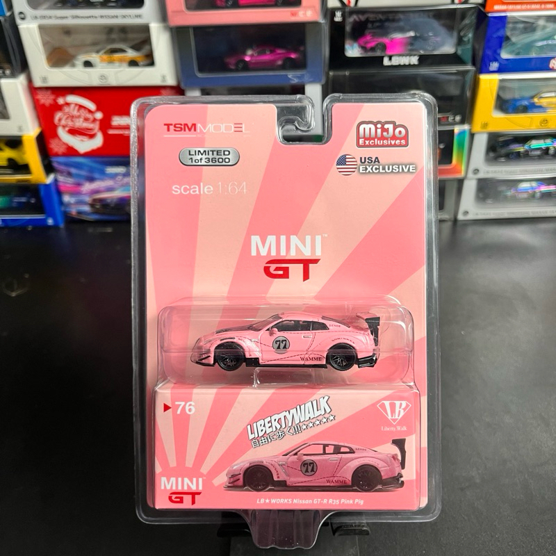 Jual MINI GT Nissan GTR R35 Pink Pig Liberty Walk LBWK Blister Mijo ...
