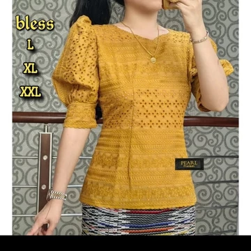 DF Blus Katun Bangkok Premium Pearl Desain Bolong Elegan