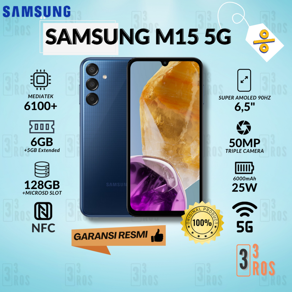 Jual Samsung M15 5G 6/128 Layar Amoled 6000mAh | Shopee Indonesia