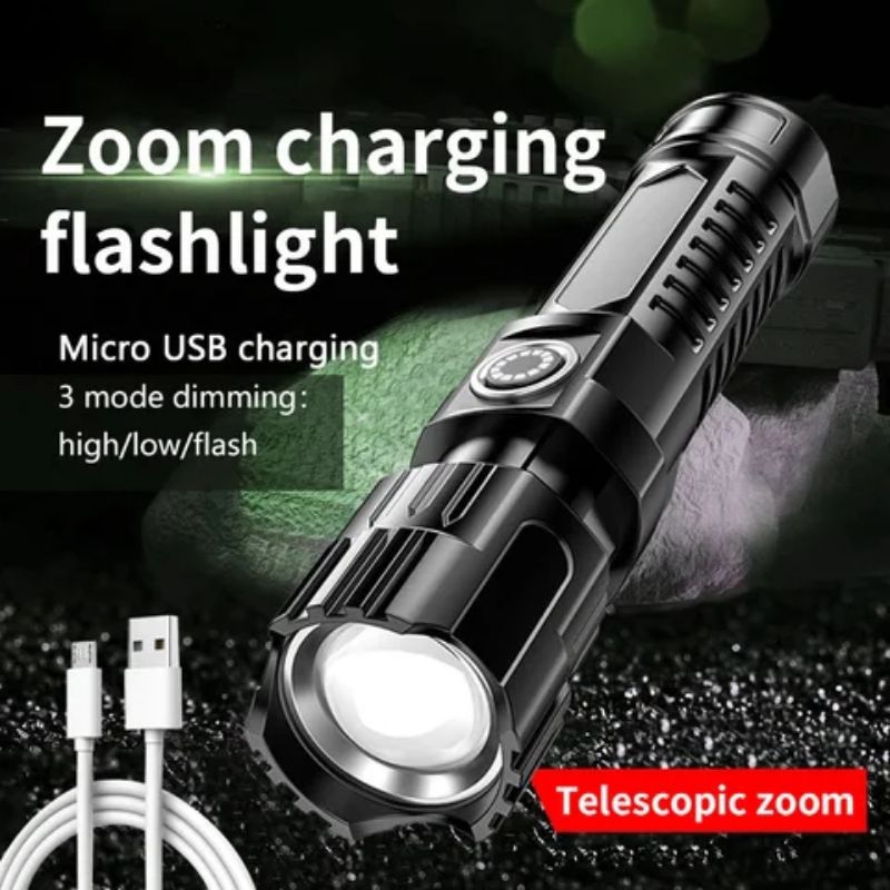 Jual XPE USB Type-C Charging IP65 Waterproof Senter LED K71 Swat Zoom ...